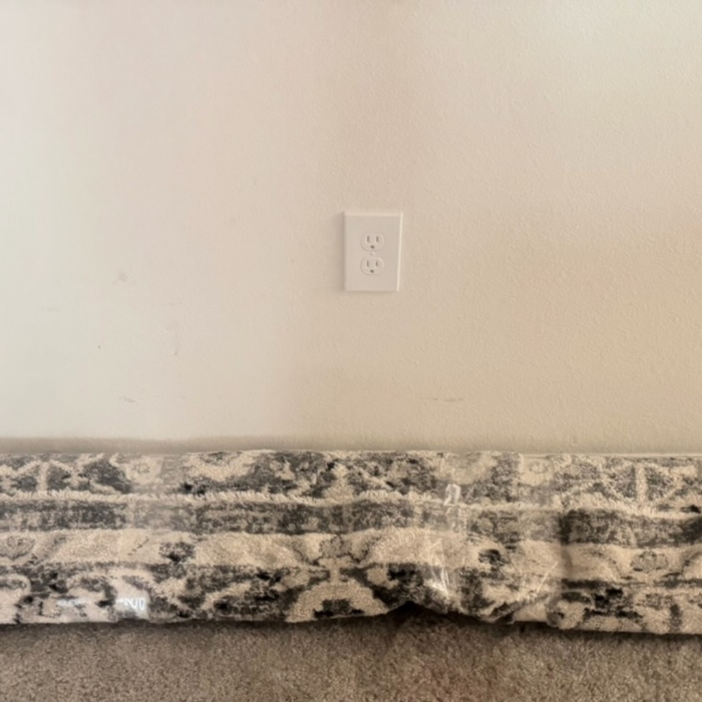 Gray and Cream Patterned Runner - Brand Unspecified
